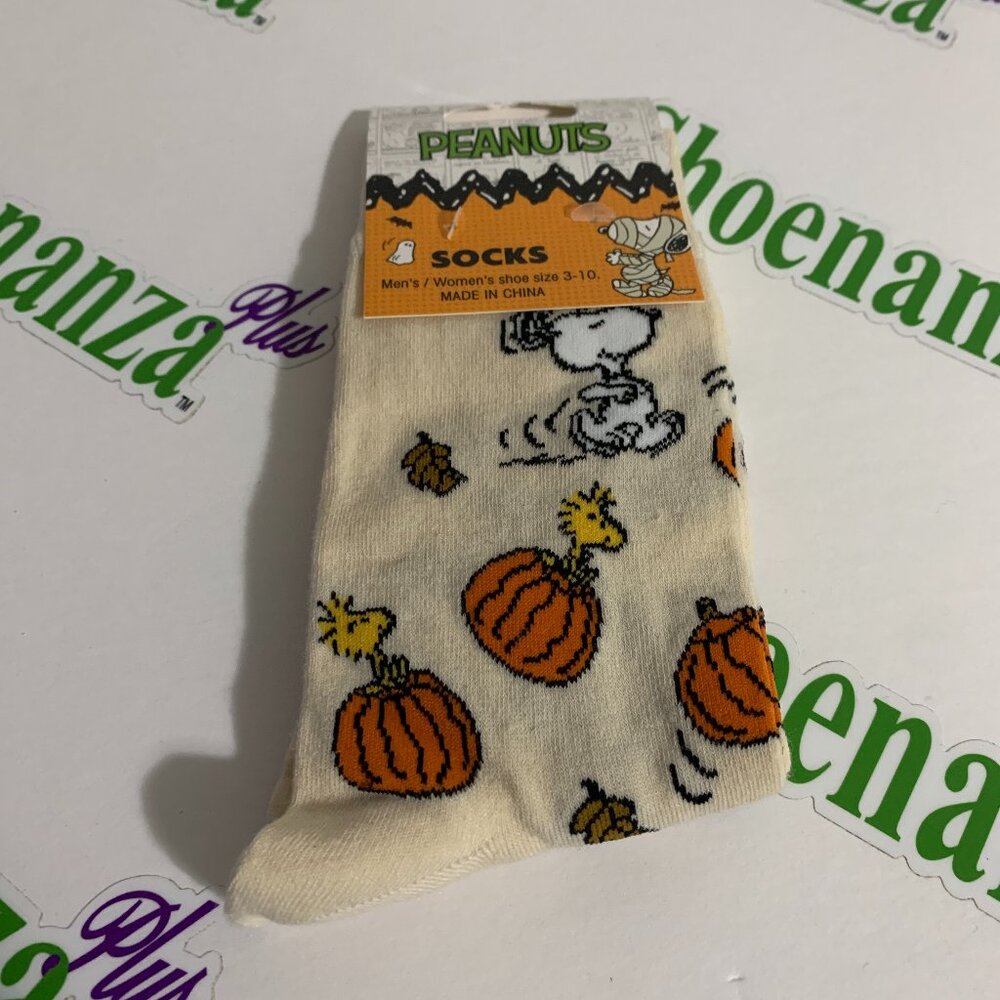 Peanuts Socks Crew Thanksgivings Halloween Snoopy Woodstock Mens Womens 3 - 10